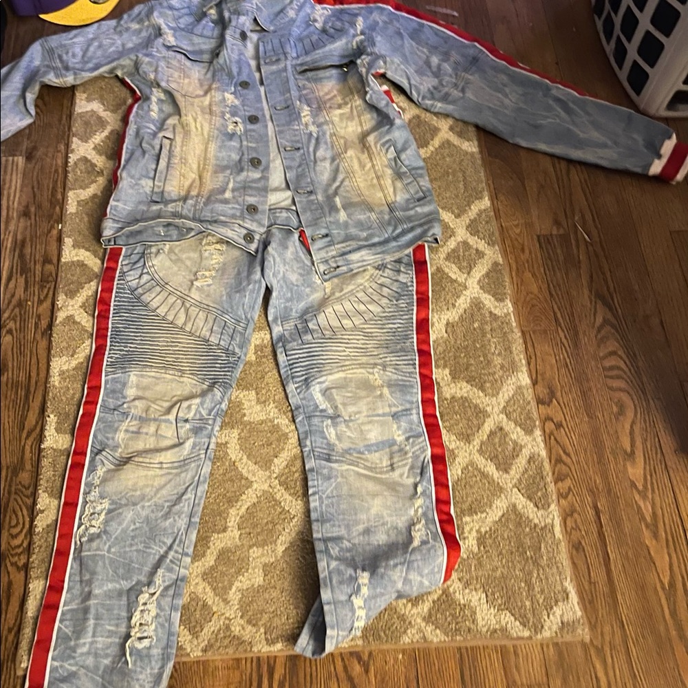 Men denim jean suit